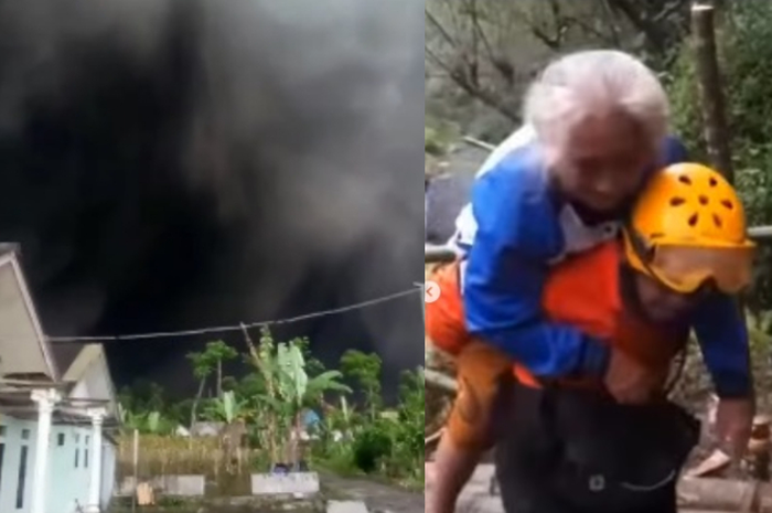 Viral video Tim SAR selamatkan korban dampak erupsi gunung Semeru.