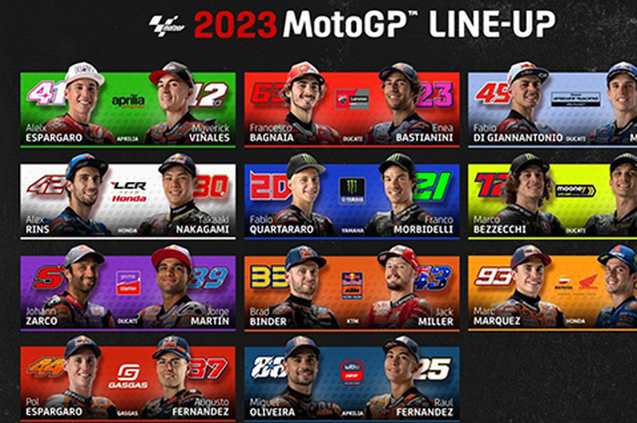 Jangan lewatkan MotoGP 2023 bakal seru karena tercatat 13 pembalap pernah punya titel juara dunia baik MotoGP, Moto2 dan Moto3