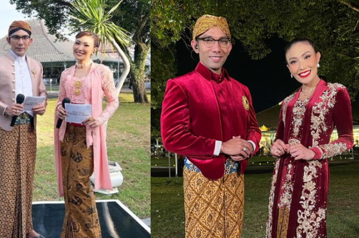 Indra Herlambang dan Ayu Dewi menjadi MC acara Ikatan Cinta Kaesang Pangarep dan Erina Gudono