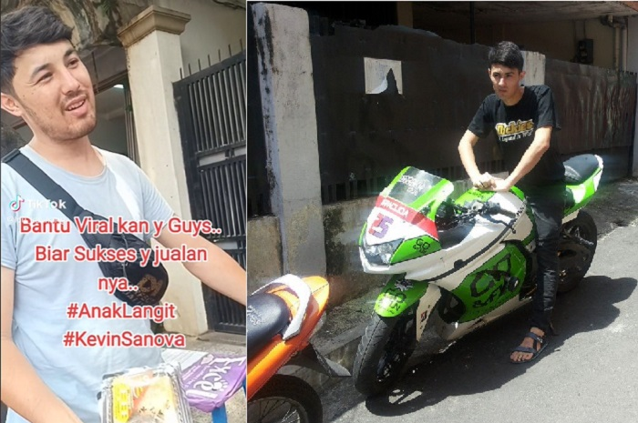 Mantan pemain sinetron Anak Langit, Kevin Sanova kini berjualan roti keliling, intip kerennya naik motor Kawasaki Ninja 250 karbu livery tim MotoGP GO&amp;FUN Honda Gresini Racing.