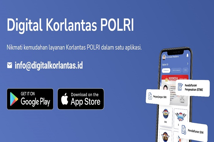 Gambar ilustrasi Digital Korlantas Polri. Simak cara hingga syarat perpanjang SIM online.