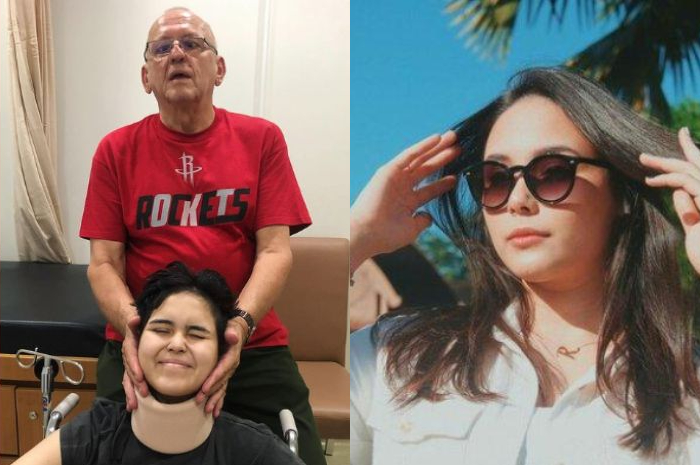 Kolase foto Papa Gabor bersama mendiang Laura Anna dan Greta Irene