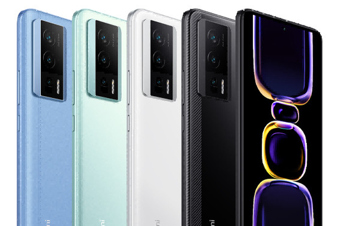 Tampilan panel depan dan belakang Poco F5 Pro yang merupakan rebrand Redmi K60