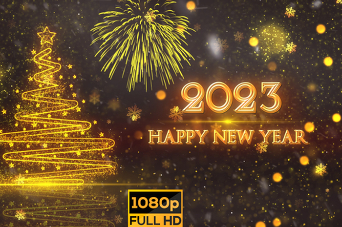 Ilustrasi Link Video Template Tahun Baru 2023