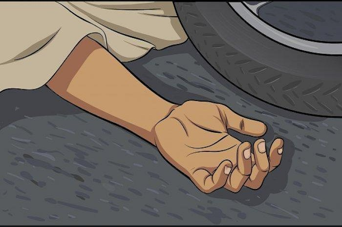 Gambar ilustrasi kecelakaan maut. Pemotor Honda Supra tewas setelah terjun ke bawah jembatan setinggi 8 meter di Karanganyar