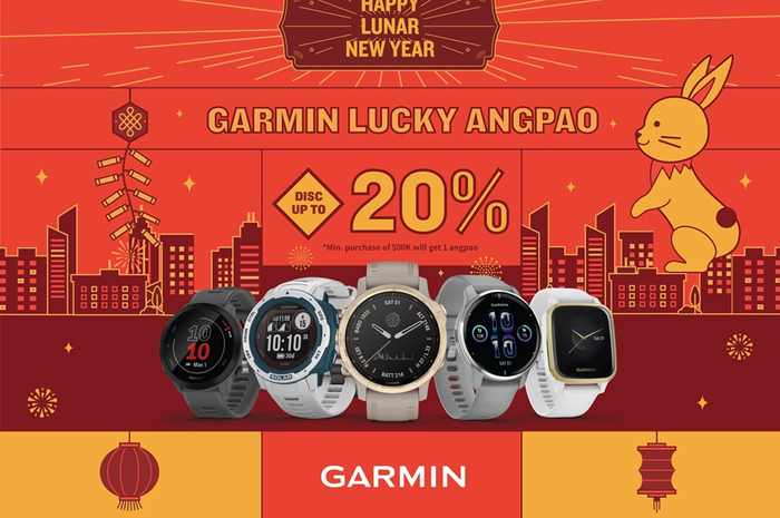 Garmin hadirkan promo Imlek diskon 20 Persen untuk produk smartwatch dan lainnya.
