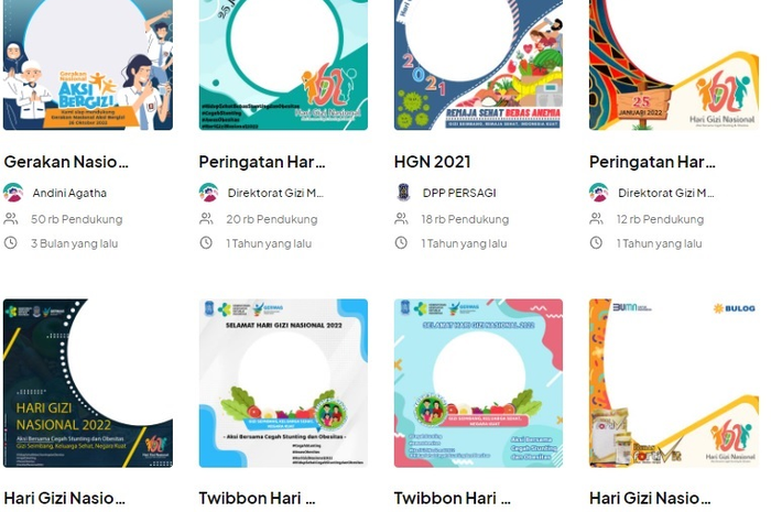 Ilustrasi link twibbon Hari Gizi Nasional di Twibonnize