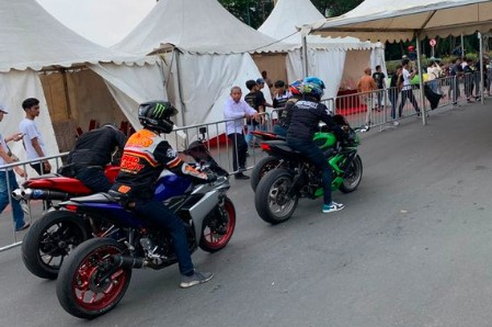 Para peserta yang terlibat dalam kegiatan Street Race Kemayoran.