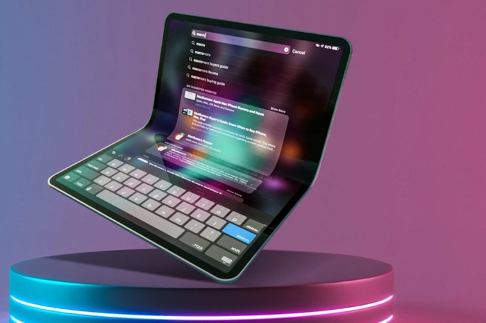 Render desain iPad lipat dengan penyangga dari Apple