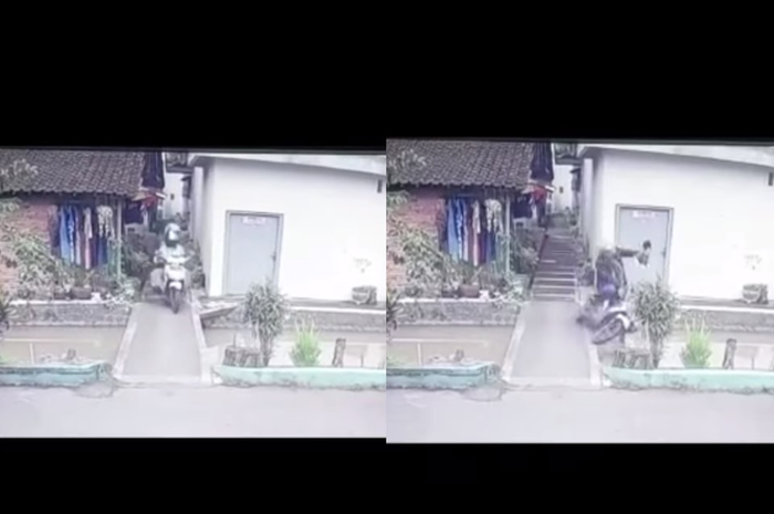 Detik-detik driver ojlon dan penumpang kecemplung kali.