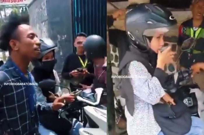 Detik-detik debt collector pepet pemotor cewek di Kota Bandung.