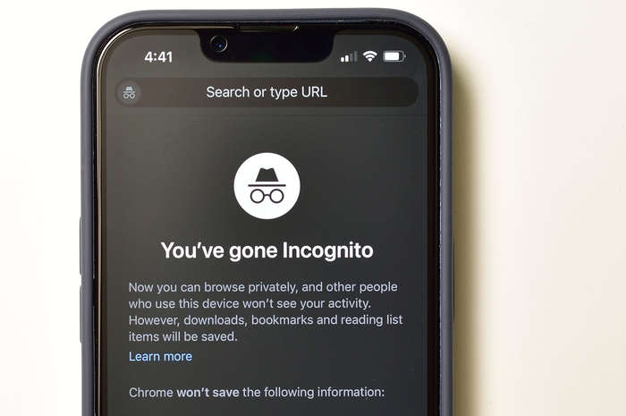 Tab Incognito di Google Chrome iPhone.