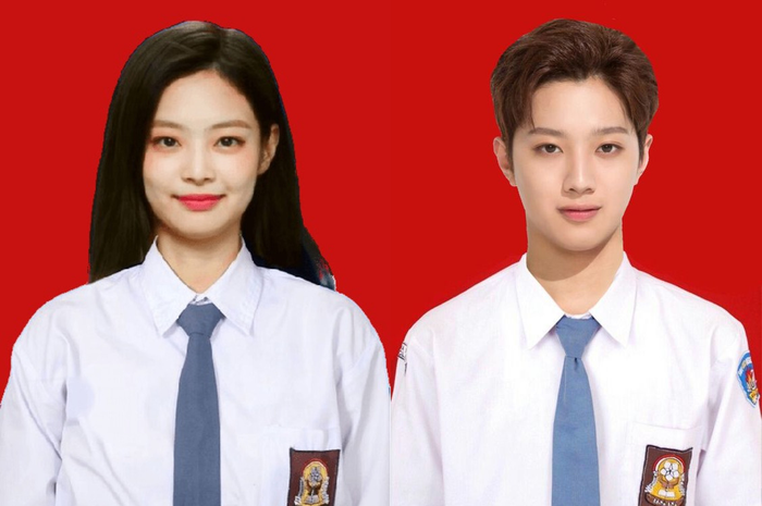 Ilustrasi edit foto background merah untuk pendaftaran PPDB SMA.