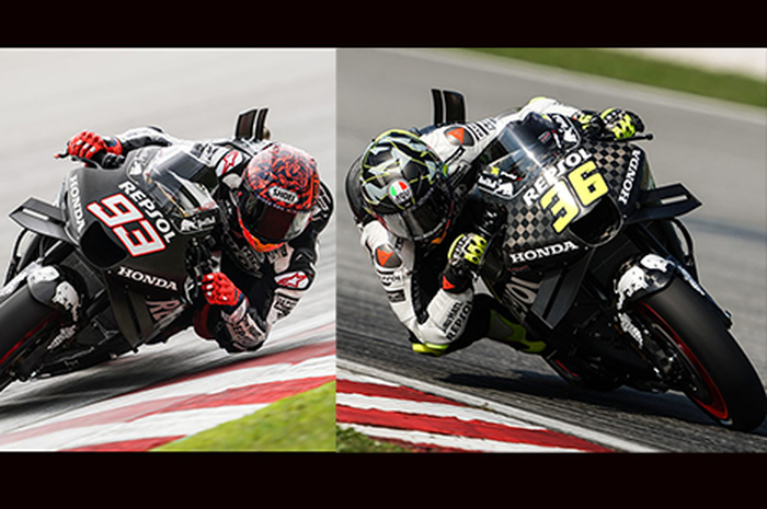 Marc Marquez (kiri) dan Joan Mir (kanan) tidak kelihatan seputaran bareng di tes pramusim MotoGP 2023 Sepang bukan gengsi atau egosi, fakta terungkap kenapa begitu