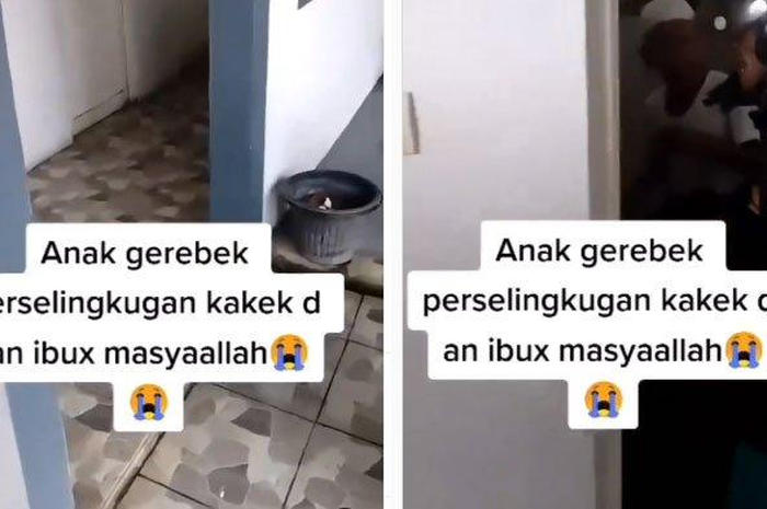 Anak gerebek ibu selingkuh dengan kakek di toilet.