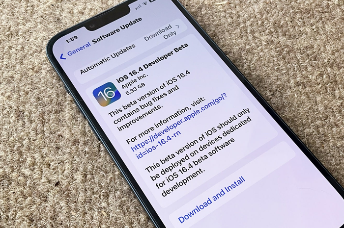 Ilustrasi update iOS 16.4