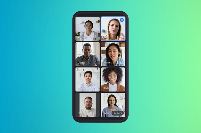 Ilustrasi Google Meet di Andorid dan iOS yang kini dapat menggunakan background video 360 derajat.
