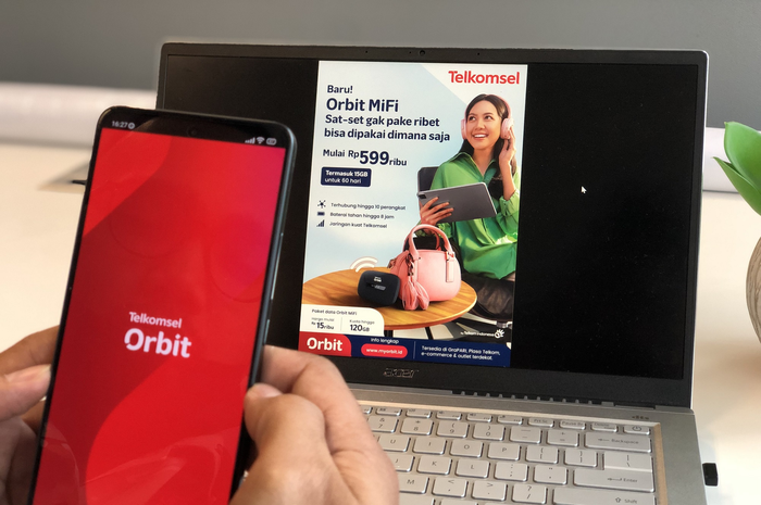 Ilustrasi penggunaan Telkomsel Orbit MiFi