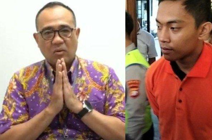 Ayah Mario Dandy Satrio (20) yang merupakan pejabat pajak bernama Rafael Alun Trisambodo (kiri) dan Mario saat dihadirkan Polres Metro Jakarta Selatan dalam konferensi pers, Rabu (22/2/2023) (kanan)