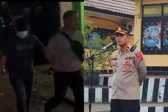 Penangkapan maling motor yang jadi debt collector gadungan di Cileungsi (kiri) dan Kapolsek Cileungsi, Kompol Zulkarnaen (kanan).