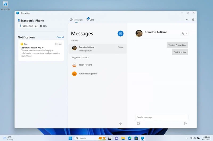 iMessage di Windows 11