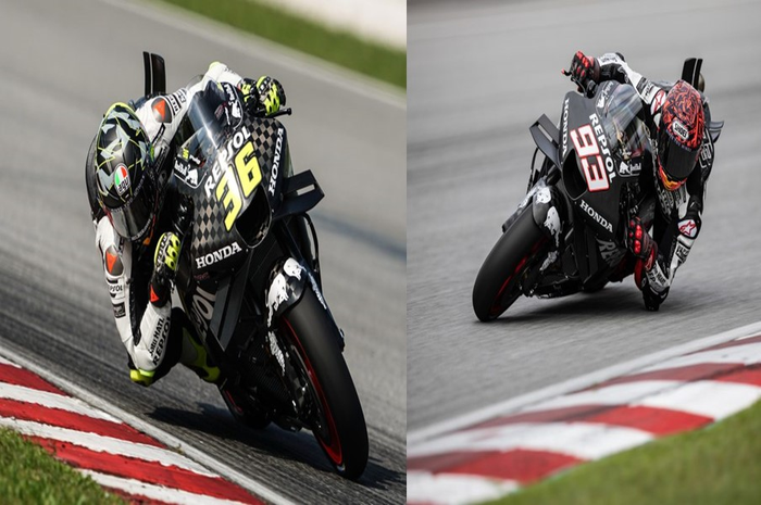Joan Mir (kiri) dan Marc Marquez (kanan) menjadi rekan satu tim di Repsol Honda.