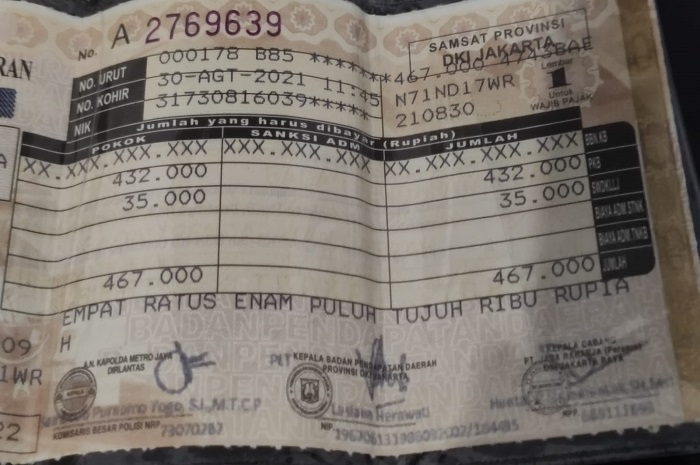 Ilustrasi blokir STNK motor yang sudah dijual atau hilang