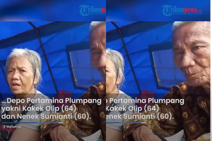 pasutri lansia Kakek Olip (64) dan sang istri, Nenek Sumiati (60) selamat dari kebakaran Depo Pertamina Plumpang