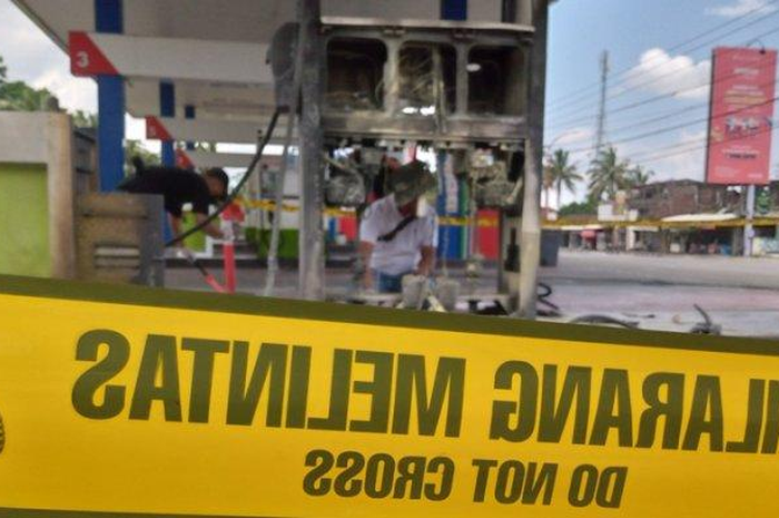 Pompa BBM Pertamax SPBU Pertamina di  terbakar.