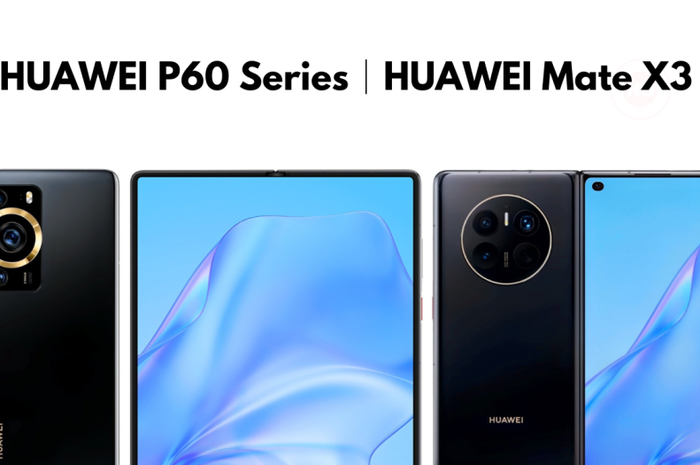 Ilustrasi Huawei P60 series dan Huawei Mate X3. 