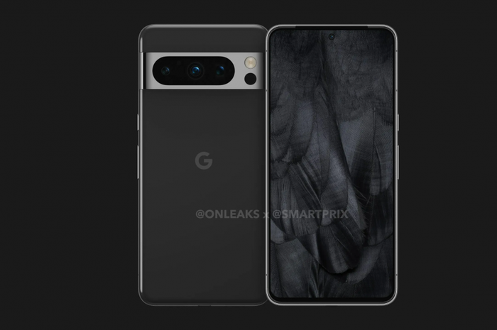 Render desain CAD Google Pixel 8 Pro.