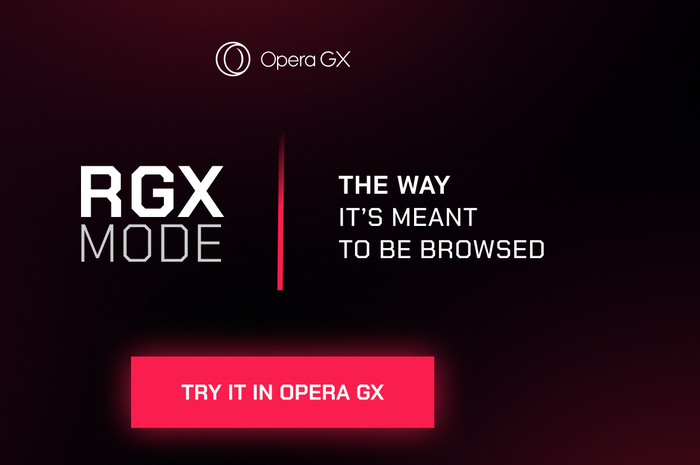 Mode pemutaran video RGX di browser Opera dan Opera GX.