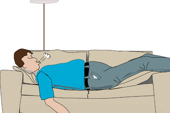 Ilustrasi tidur telentang