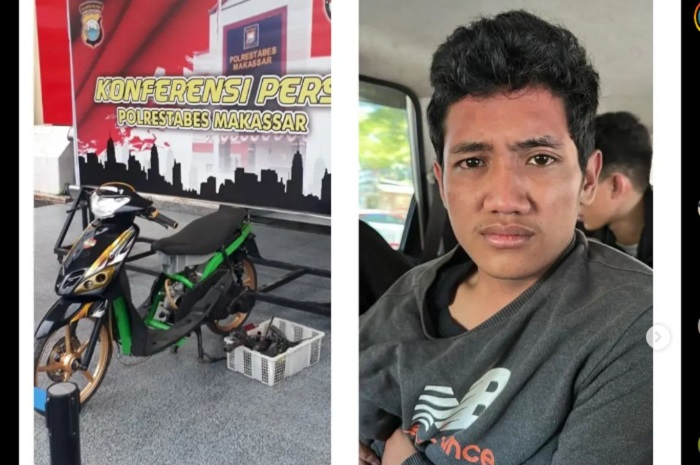 Ini tampang pemotor yang hampir tabrak mobil dinas Presiden Jokowi di Makassar.
