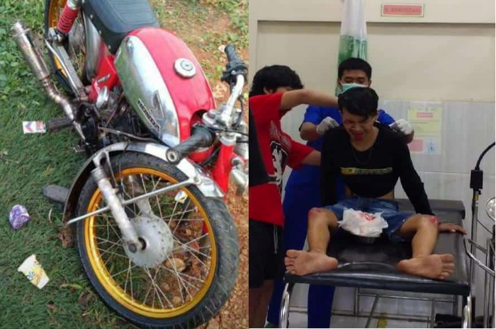 Video viral motor balap lepas roda depannya. Jangan ditiru ya