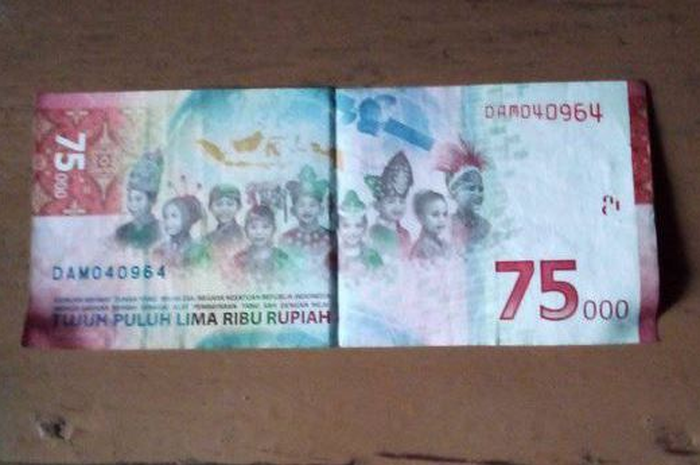 Uang Rp75 ribu yang dijual akun facebook Sabar Narimo