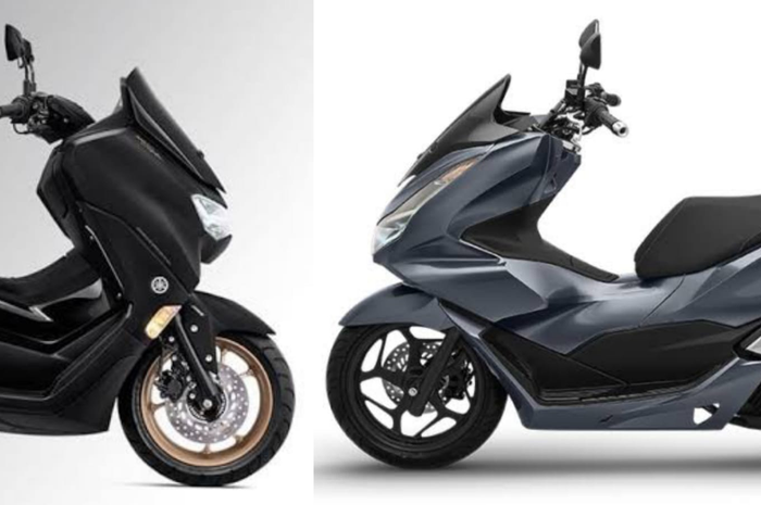 Ilustrasi Yamaha NMAX (kiri) dan Honda PCX (kanan), uang Rp 75 ribu buat DP motor matic 150 cc.