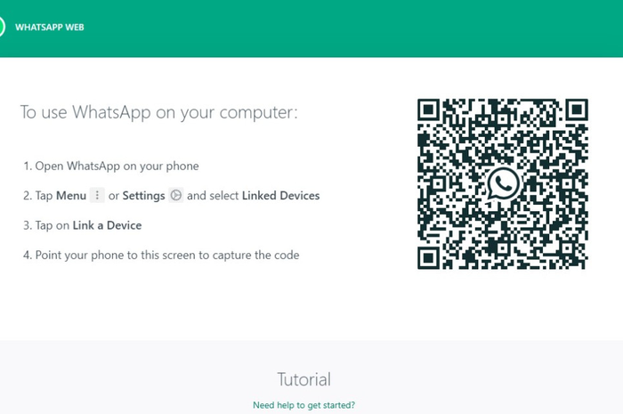 Tampilan WhatsApp Web
