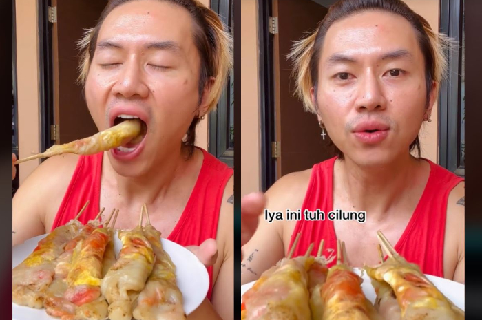 Rafael Tan saat meriview jajanan SD yakni Cilung