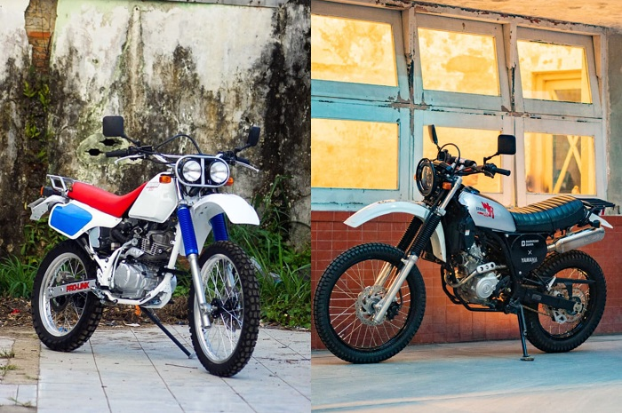 Modifikasi motor trail karya Barokah Djaya, Honda CRF 150L (kiri) dan Yamaha WR 155 R (kanan).