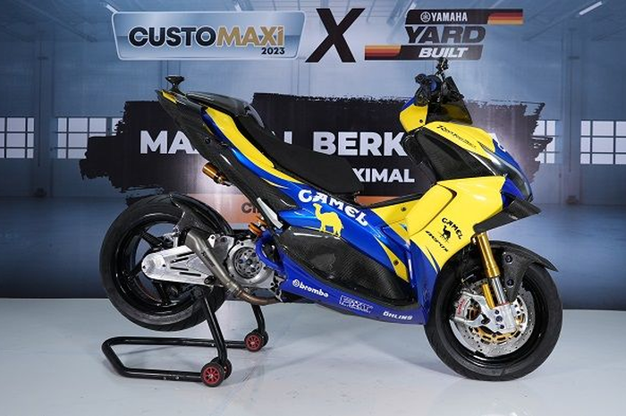 Keren juga, modifikasi motor Yamaha Aerox mengambil konsep motor Valentino Rossi.