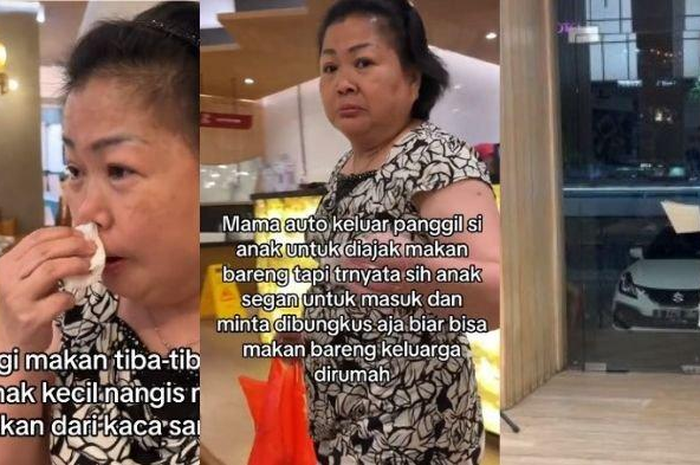 Ibu-ibu nangis menangis saat makan di restoran karena melihat ada bocah kelaparan berdiri di luar jendela
