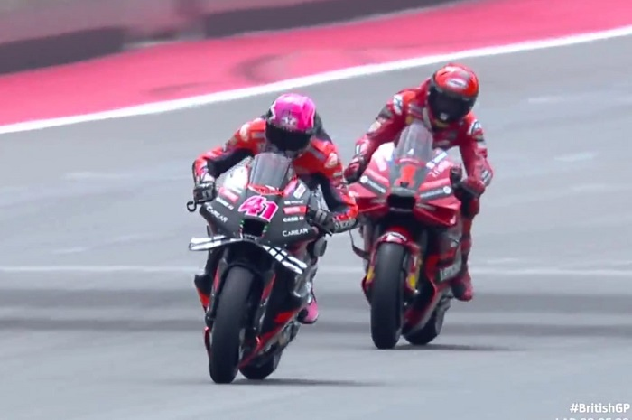 Aleix Espargaro juara balap MotoGP Inggris 2023 di Sirkuit Silverstone, Minggu (6/8/2023).