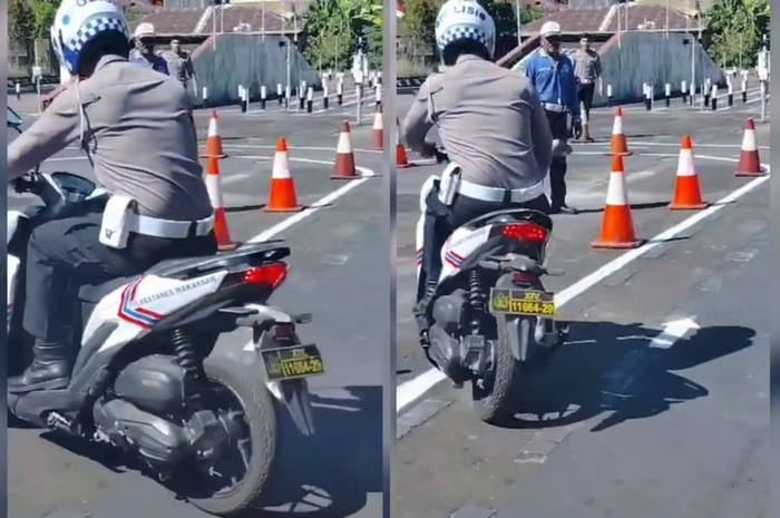 Polisi di Makassar malah keluar jalur saat jajal trek untuk SIM C