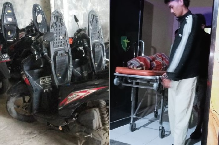 Ilustrasi motor ditarik leasing (kiri), dan Jenazah Natsir usai menjalani pemeriksaan di ruang instalasi Forensik Dokpol Biddokkes Polda Sulsel, Jalan Kumala, Kota Makassar, Sulawesi Selatan (kanan).