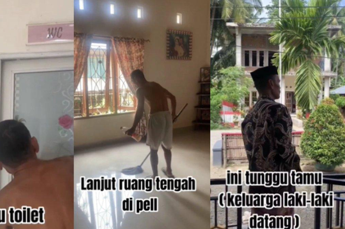 Ayah bersih-bersih rumah jelang lamaran anaknya.