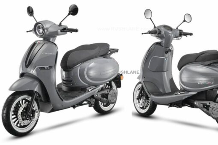 Juneng Cappucino L3E, motor listrik dari India yang secara tampilan mirip Yamaha Grand Filano. 