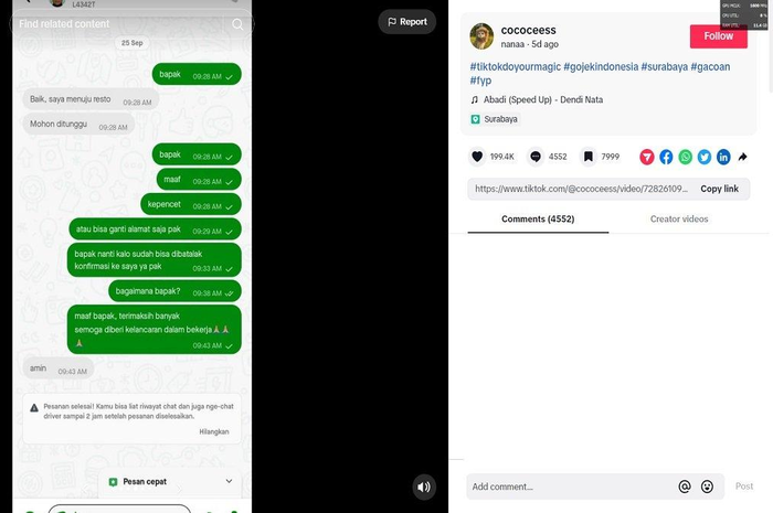 Sosok driver ojol di Surabaya viral lantaran membantu mahasiswi tak sengaja pesan makanan. 