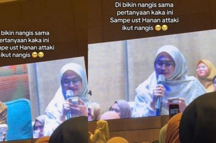 Sherin saat menghadiri acara dakwah Hanan Attaki, dia curhat cerai dari suami gegara cekcok dengan mertua.