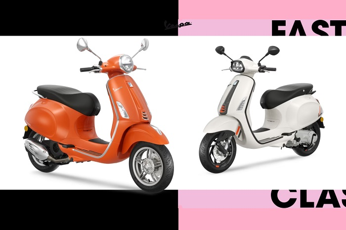 Motor baru Vespa Primavera (kiri) dan Sprint S (kanan) untuk pasar 2024.